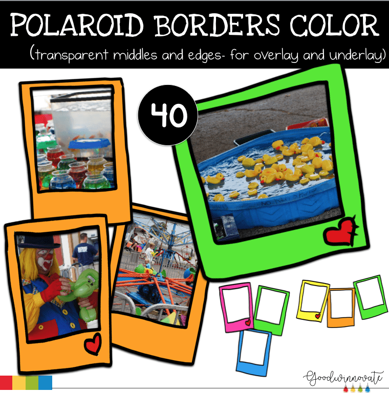 Polaroid Borders in Color Freebie 1