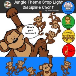 Jungle Theme Stoplight Discipline Chart 1